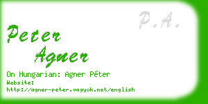 peter agner business card